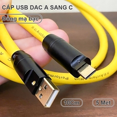 Dây USB A sang C để cắm Máy tính sang DAC đồng 4N OFC mạ bạc