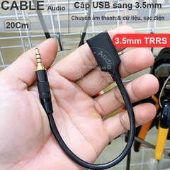 Cáp 3.5 sang USB chuyển Âm thanh Nguồn điện cho oto.v.v. USB A female to AUX 3.5mm TRRS male