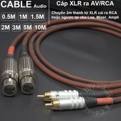 Cáp XLR ra RCA 2 sợi DIY 0.5 mét đến 5 mét - RCA to XLR female cable 2 wire