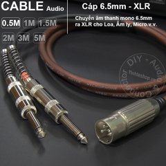Cáp canon đực ra 2 jack 6ly mono DIY 0.5M đến 5M - 2 jack 6.5mm mono to XLR male cable
