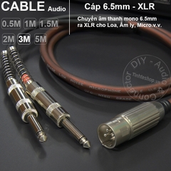 Cáp canon đực ra 2 jack 6ly mono DIY 0.5M đến 5M - 2 jack 6.5mm mono to XLR male cable