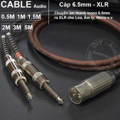 Cáp canon đực ra 2 jack 6ly mono DIY 0.5M đến 5M - 2 jack 6.5mm mono to XLR male cable