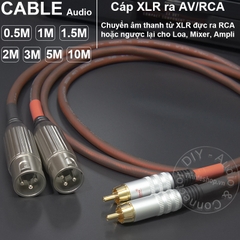 Cáp XLR đực ra AV 2 sợi DIY 0.5M đến 5M - XLR male ro RCA cable 2 wire
