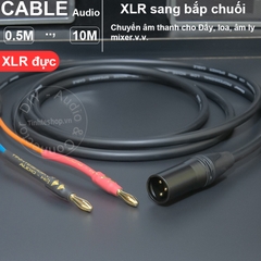 Dây canon cái sang jack bắp chuối chuyển âm thanh cho Đẩy Mixer Loa Âm ly - Audio cable from female XLR to banana cable made by hand