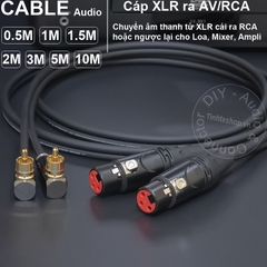 Cặp dây canon cái ra AV vuông góc cắm cho vang DIY 0.5 đến 5 mét - XLR female to RCA cable