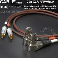 Dây canon cái sang AV 1 cặp DIY dài 0.5M đến 10M - XLR female to RCA cable