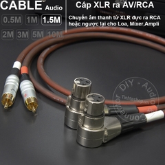 Dây canon cái sang AV 1 cặp DIY dài 0.5M đến 10M - XLR female to RCA cable