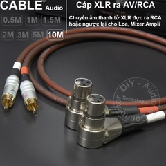 Dây canon cái sang AV 1 cặp DIY dài 0.5M đến 10M - XLR female to RCA cable