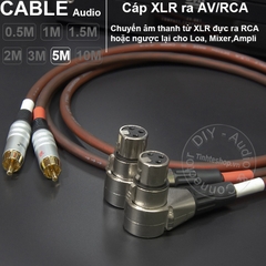 Dây canon cái sang AV 1 cặp DIY dài 0.5M đến 10M - XLR female to RCA cable