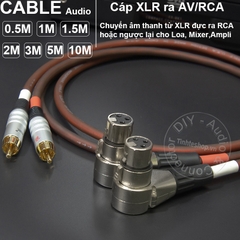 Dây canon cái sang AV 1 cặp DIY dài 0.5M đến 10M - XLR female to RCA cable