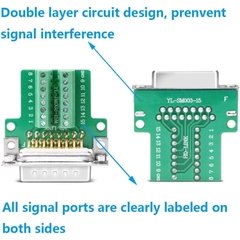 DB15 Solderless Female RS232 D-SUB Serial Adapters, 16mm thinner 15 Pin Port Terminal Solderfree Breakout Board Connector with Case Accessories