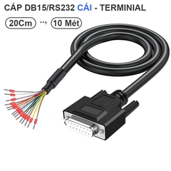 Dây RS232 DB15 cái bóp cos đấu nối terminal tùy chỉnh độ dài giao tiếp theo yêu cầu