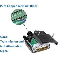 Giắc DB15 đực đấu nối ốc vít không cần hàn - DB15 Solderless Female RS232 D-SUB Serial Adapters, 16mm thinner 15 Pin Port Terminal Solderfree Breakout Board Connector with Case Accessories