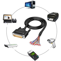 DB25 Male RS232 25 Pin Serial Extension Cable, RS232 D-SUB DB25 Serial to 25 Bare Wire Breakout Board Connector