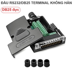 DB25 Female Solderless Breakout Connector, RS232 D-SUB DB25 Serial to 25Pin Port Terminal Block with Case Long Bolts Tail Pipe