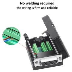 DB26 Female Solder Free Connector, RS232 D-SUB DB26 3Row 26Pin Serial Female Terminal Adapter, Pure Copper Core Gold-Plated Connector