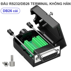 Đầu nối DB26 chân đực không cần hàn - DB26 Male Solder Free Connector, RS232 D-SUB DB26 3Row 26Pin Serial Male Terminal Adapter, Pure Copper Core Gold-Plated Connector