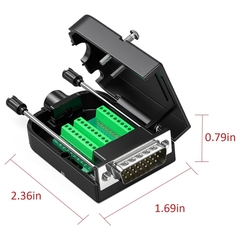 Đầu nối DB26 chân đực không cần hàn - DB26 Male Solder Free Connector, RS232 D-SUB DB26 3Row 26Pin Serial Male Terminal Adapter, Pure Copper Core Gold-Plated Connector