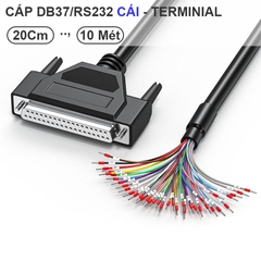 DB37 Female to Bare Wire with Cable Marker, D-SUB 37-Pin Connector to Single end Cable with Terminal,Multicore 37 Wire All Provided with Wiring Terminals