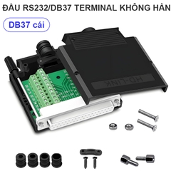 Jack nối DB37 không cần hàn - Thinner DB37 Solderless Serial Female Adapter Connector, RS232 D-SUB to 37-pin Port Terminal Breakout Board with Case Long Bolts Tail Pipe