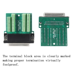 DB44 Solderless Connector, Female RS232 D-SUB Serial to 44-pin Port Terminal Adapter Breakout Board with Case Long Bolts Tail Pipe