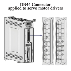 DB44 Solderless Connector, Female RS232 D-SUB Serial to 44-pin Port Terminal Adapter Breakout Board with Case Long Bolts Tail Pipe