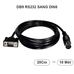 RS232 dB9 9 Pin Female to 8 Pin Mini DIN Male Adapter PLC Programming Cable