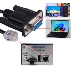 RS232 DB9 to RJ12 6P6C lập trình gỡ lỗi cho Switch Hirschmann