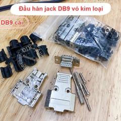 Giắc cắm COM 9 chân cái kèm vỏ ốp nhựa cứng - Housing with RS232 DB9 plug solder head 24K gold plated copper