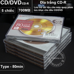 Đĩa CD phono Mitsubishi 700MB type 80min 1 chiếc - Mitsubishi phono for data 700MB vynil design 1PCS (đổi qua Vebartim)