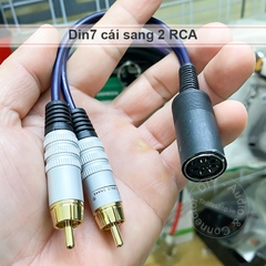 Dây Din 7pin ra AV phono cho đĩa than và Pre AMP - 7pin female to 2 RCA male audio cable for vinyl records