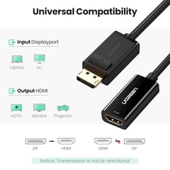 Displayport ra HDMI 4K 25Cm Ugreen MM137 40363 - Displayport to HDMI adapter support 4K 30Hz