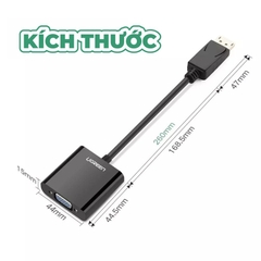 Chuyển đổi Displayport sang VGA full HD1080P Ugreen DP109 20415 - Displayport to D-SUB VGA 1080P