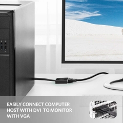 Bộ chuyển DVI sang VGA full HD1080P 20Cm Ugreen 40259 - DVI-D 24+1 to VGA converter
