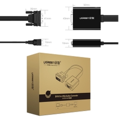 Bộ chuyển DVI sang VGA full HD1080P 20Cm Ugreen 40259 - DVI-D 24+1 to VGA converter