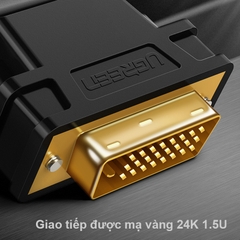 Đầu đổi DVI sang HDMI - Khẩu chuyển HDMI cái sang DVI đực full HD 1080P Ugreen 20124