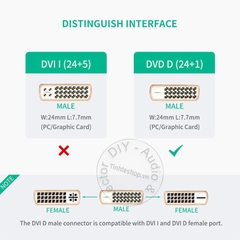 DVI sang HDMI Ugreen 20218 full HD1080P - Cáp chuyển HDMI ra DVI 22Cm