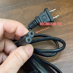 Cáp nguồn 2 chân tròn số 8 có công tắc cho TV Đài Cát sét Loa kéo.v.v. - 2-pin C8 AC power cord with switch NEMA 1-15P to IEC320 C7 figure-8