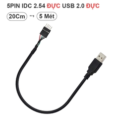 Motherboard Header Dupont IDC 5-Pin to USB 2.0 A Male Extender Adapter Cable