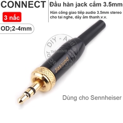Jack 3.5mm có vòng vặn ren cho micro Sennheiser EW100 EW300 EW500- Stereo microphone plug with lock