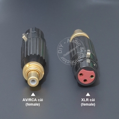 Rắc canon cái ra hoa sen lõi đồng mạ bạc 1 cặp DIY - 2pcs XLR female to lotus female silver plated copper core cable