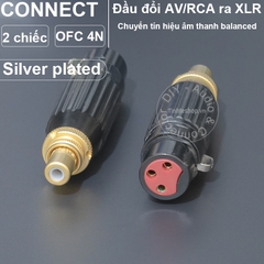 Giác canon ra hoa sen lõi đồng mạ bạc DIY 2 chiếc - 2pcs XLR male to female AV jack diy silver plated copper wire