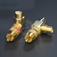 Đầu chia jack hoa sen 1 ra 2 nhân đồng mạ vàng 24K 1 chiếc - AV splitter 1 in 2 out