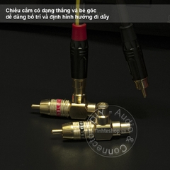 1 chiếc - Đầu chia AV RCA audio 1 ra 2 - Jack gộp 2 AV cái sang 1 AV đực gold 24K