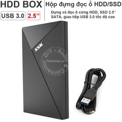 HDD box 2.5 SATA III USB 3.0 SSK SHE-088 - Hộp đựng và đọc ổ cứng SSD HDD tốc độ cao 5Gbps