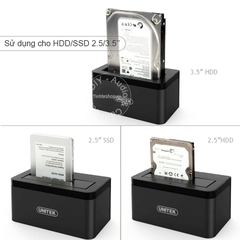 HDD Docking station USB 3.1 type-C gen2 10Gbps sang SATA 6Gb Unitek Y-3605