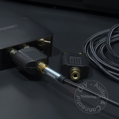 Jack 3.5 ra 2 AV nhân đồng mạ vàng 24K - 3.5mm female to 2 RCA male jack plug