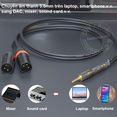 Dây 3.5 sang 2 đầu canon đực chuyển âm thanh từ Laptop Smartphone sang Loa kiểm âm Mixer - 3.5mm to 2 XLR male cable