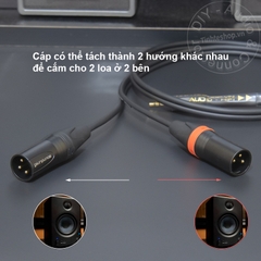 Dây 3.5 sang 2 đầu canon đực chuyển âm thanh từ Laptop Smartphone sang Loa kiểm âm Mixer - 3.5mm to 2 XLR male cable