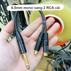 Dây jack AV đực sang 6 ly cái 15Cm - RCA male to 6.5mm female adapter